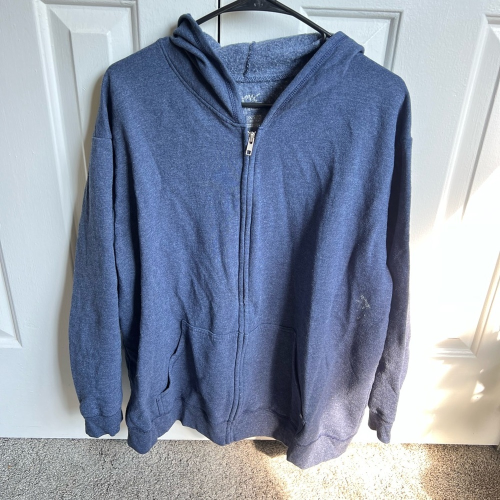 Just My Size Men's Navy Zip-Up Sweater